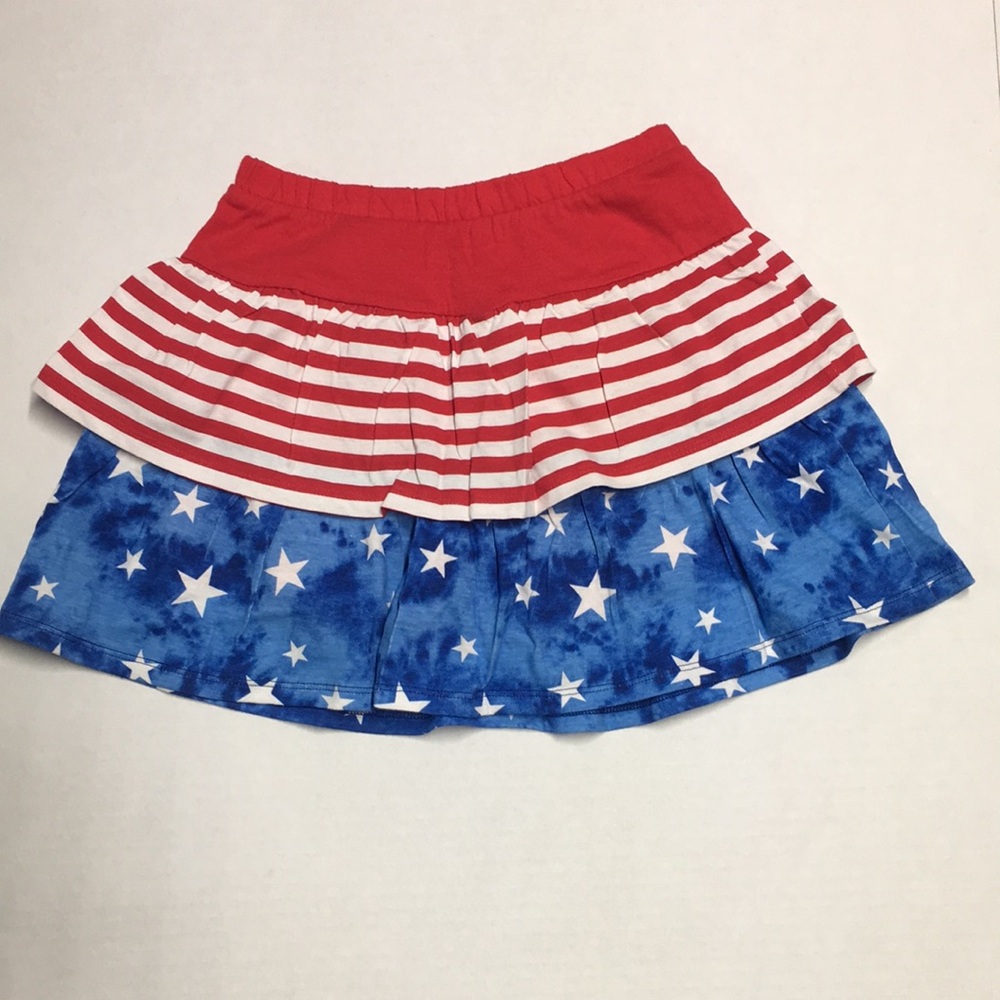 JumpingBeans Cartwheel Scooter Patriotic Star & Stripe Tiered Skort 8